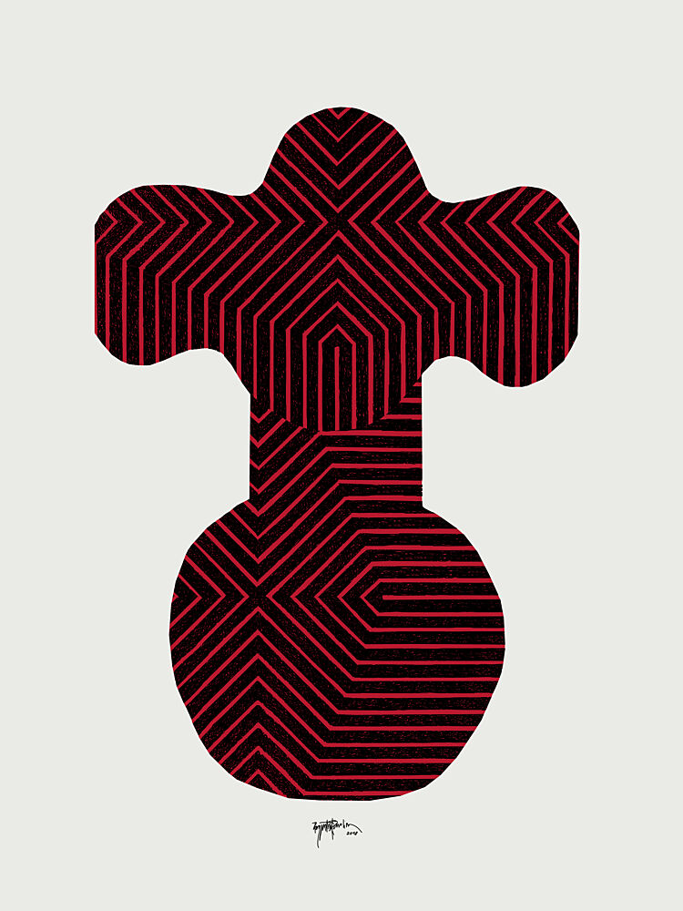 Abstract Striped Figure art print by Paulina Varregn for $57.95 CAD