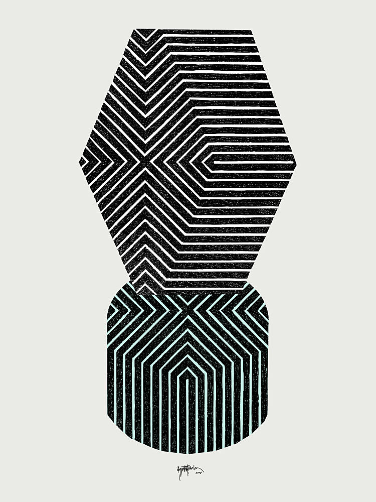 Modern Geometric Stack art print by Paulina Varregn for $57.95 CAD