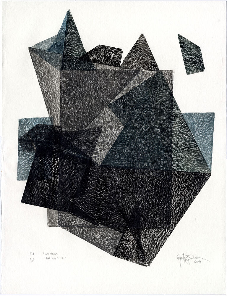Complex Dark Geometry art print by Paulina Varregn for $57.95 CAD