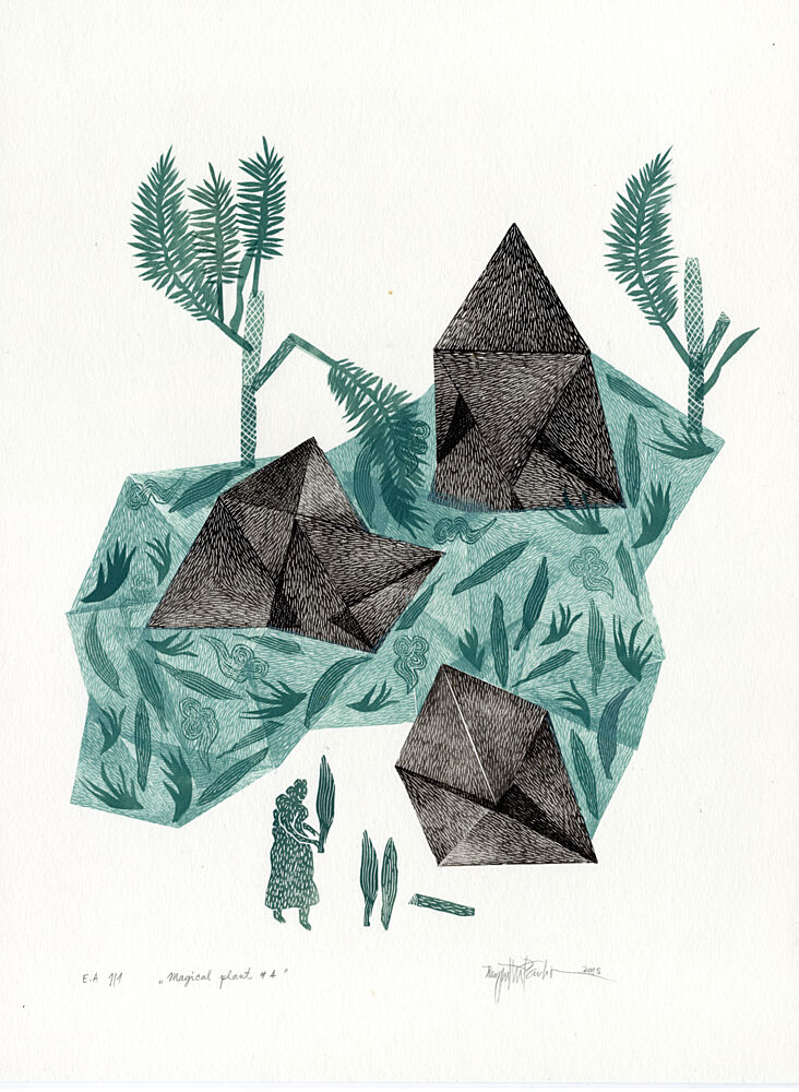 Mystical Geometric Forest art print by Paulina Varregn for $57.95 CAD