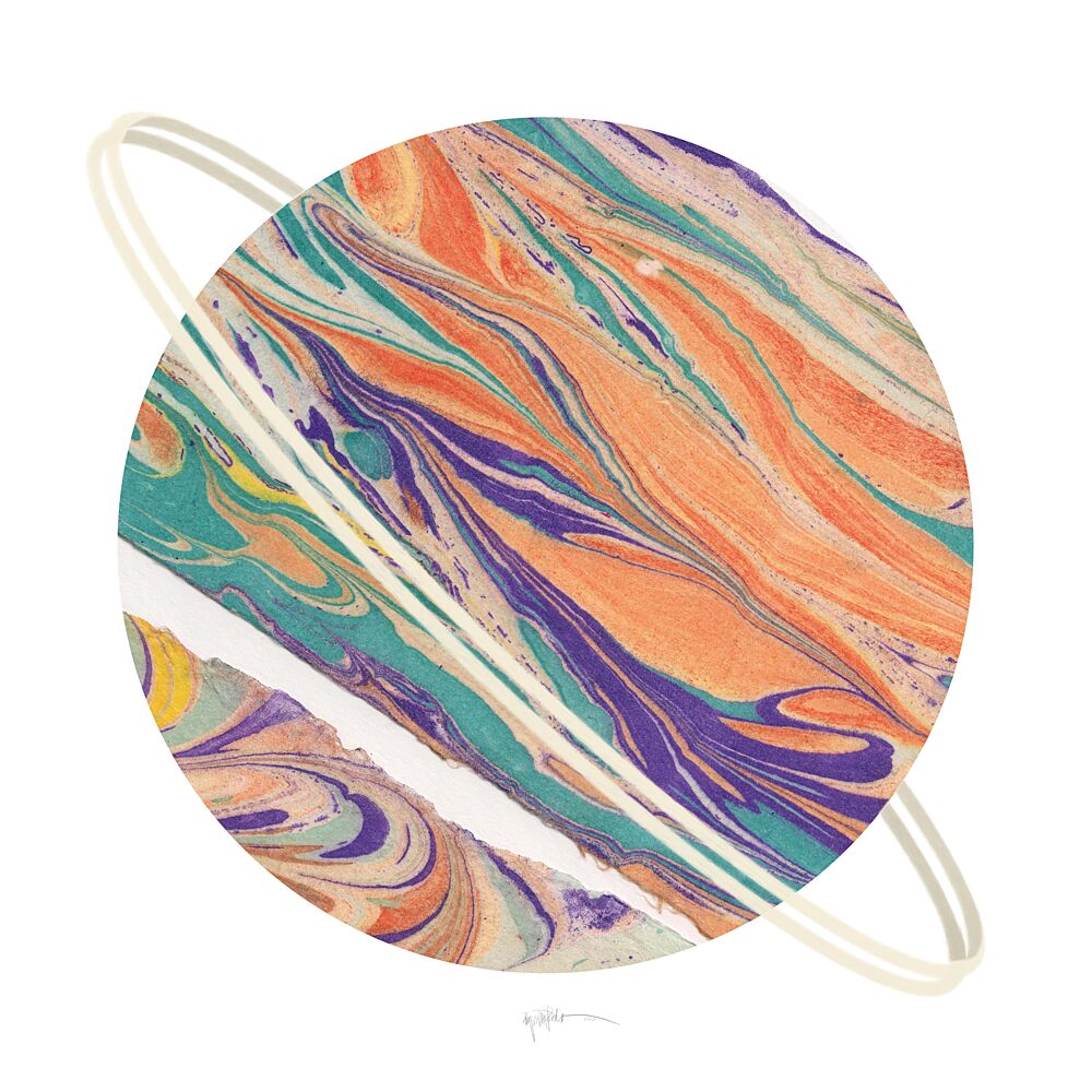 Colorful Swirling Planet art print by Paulina Varregn for $57.95 CAD
