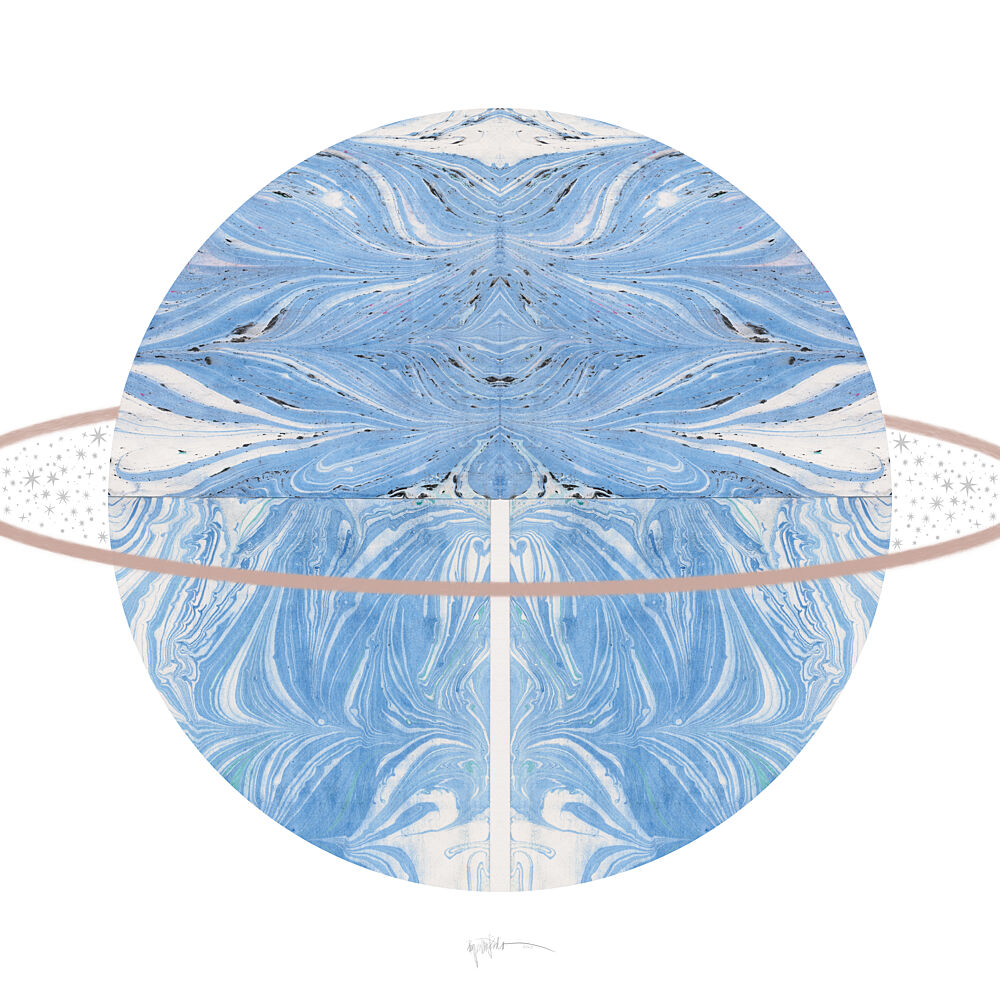 Dreamy Blue Planet Ring art print by Paulina Varregn for $57.95 CAD