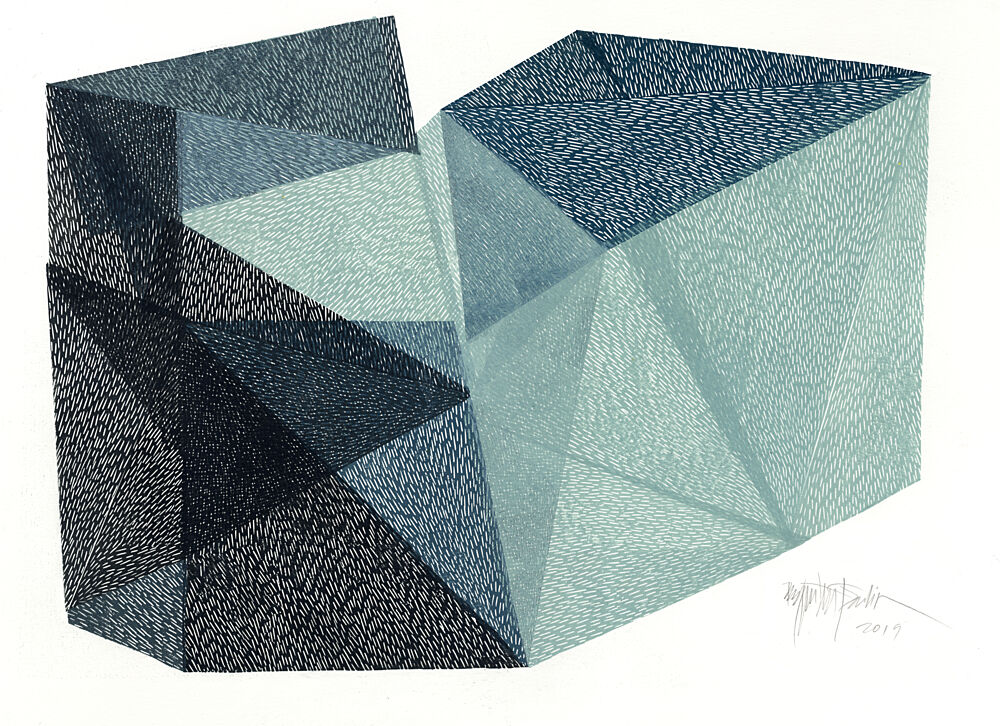 Modern Blue Facets art print by Paulina Varregn for $57.95 CAD