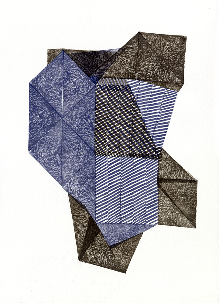 Dynamic Geometric Blues art print by Paulina Varregn for $57.95 CAD