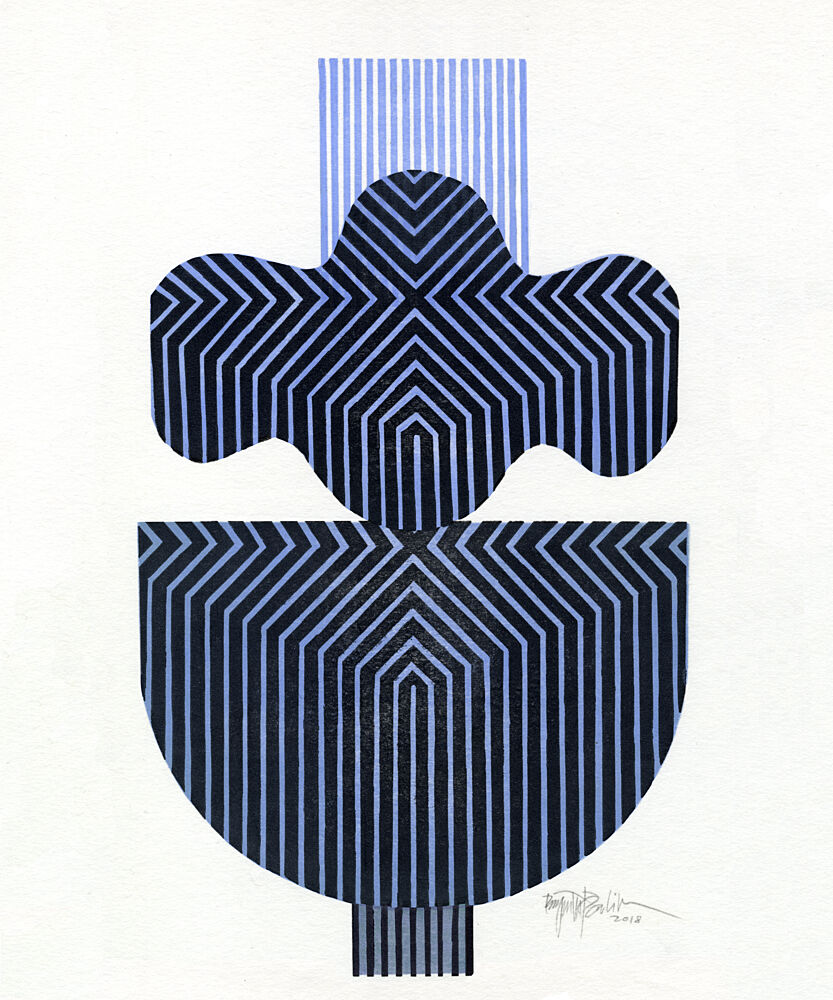 Abstract Blue Forms art print by Paulina Varregn for $57.95 CAD