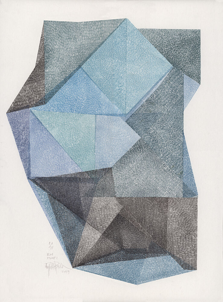 Faceted Blue Green Geometry art print by Paulina Varregn for $57.95 CAD