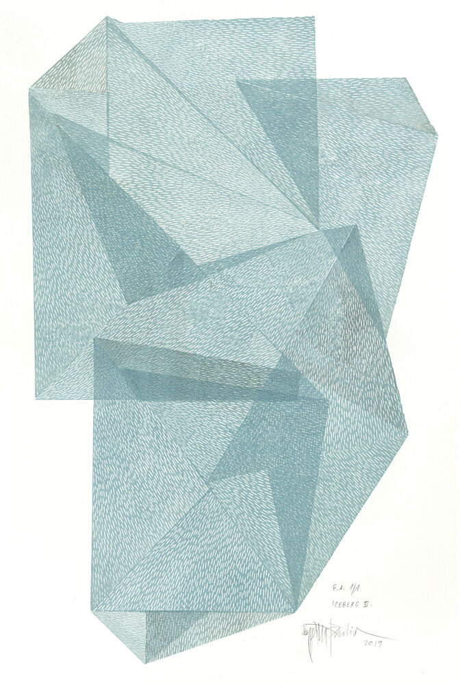 Geometric Blue Layers art print by Paulina Varregn for $57.95 CAD