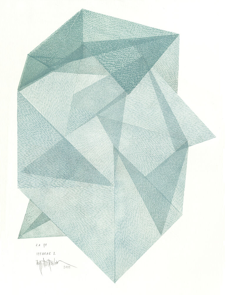 Aqua Crystal Geometry art print by Paulina Varregn for $57.95 CAD