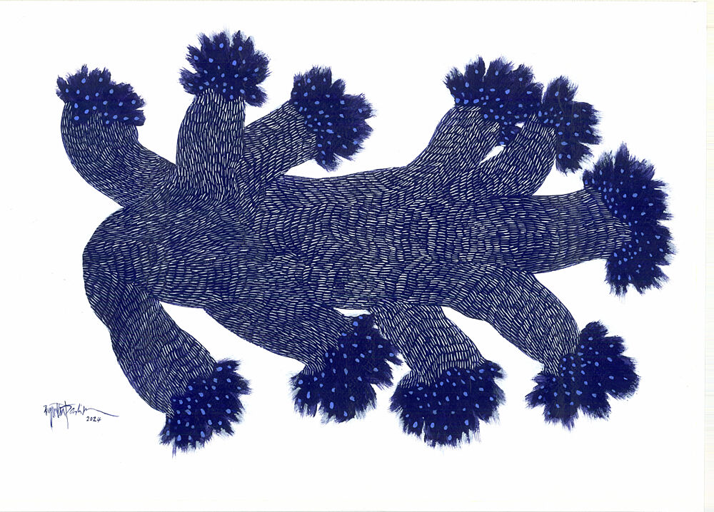 Deep Blue Abstraction art print by Paulina Varregn for $57.95 CAD