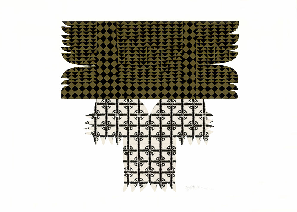 Geometric Black Gold Pattern art print by Paulina Varregn for $57.95 CAD