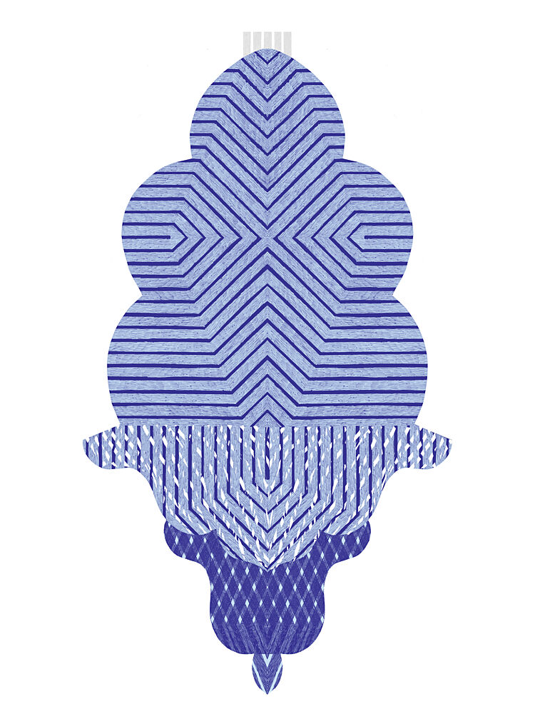 Blue Geometric Ornament art print by Paulina Varregn for $57.95 CAD