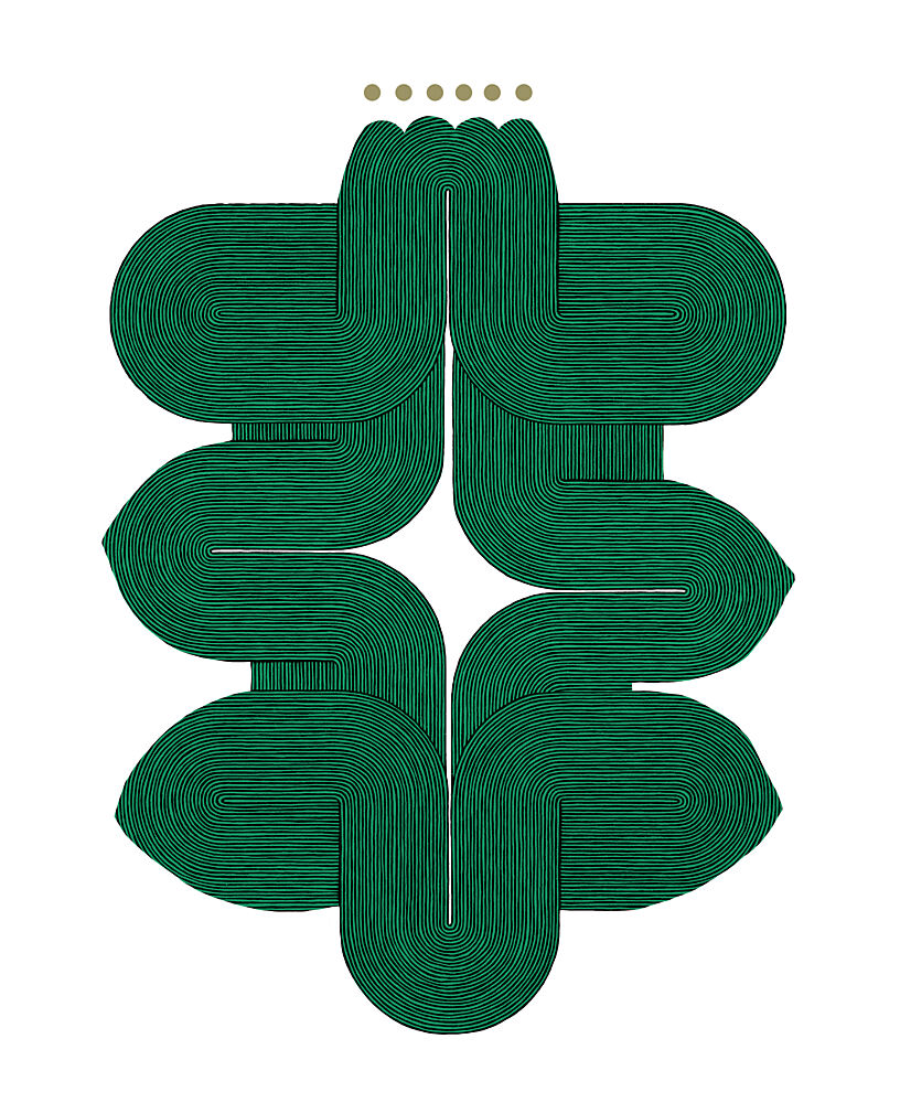 Emerald Woven Nature Motif art print by Paulina Varregn for $57.95 CAD