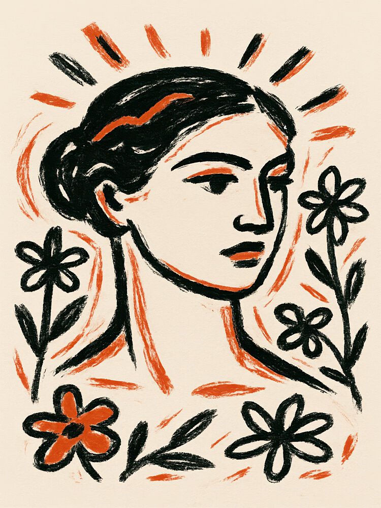 Floral Muse Portrait art print by Treechild for $57.95 CAD
