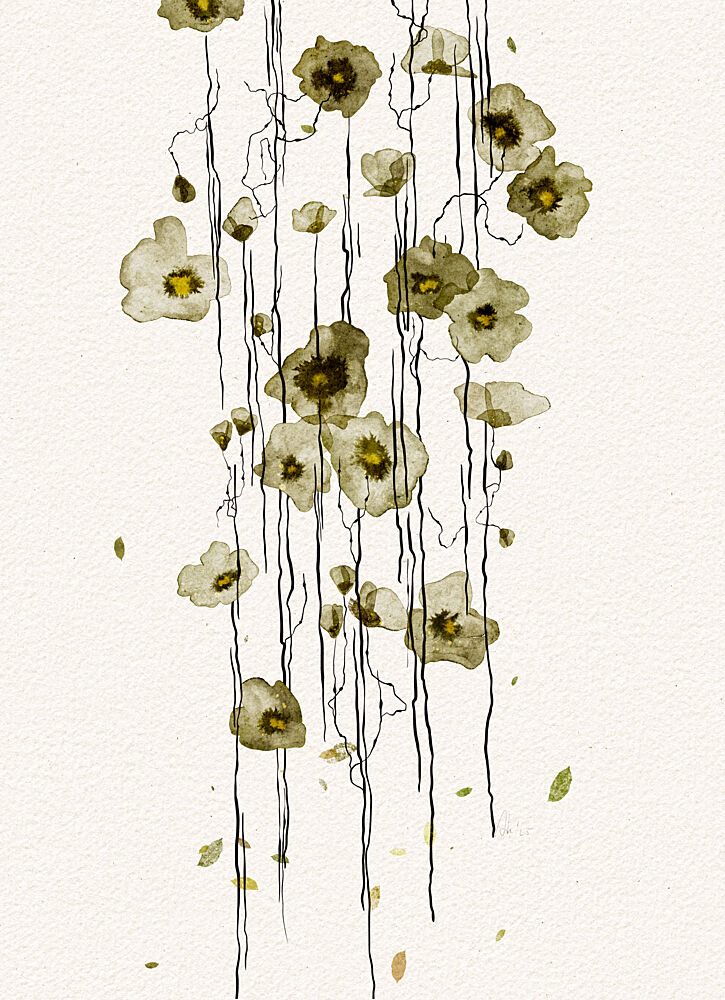 Flowing Green Flowers art print by Ankie Kooi for $57.95 CAD