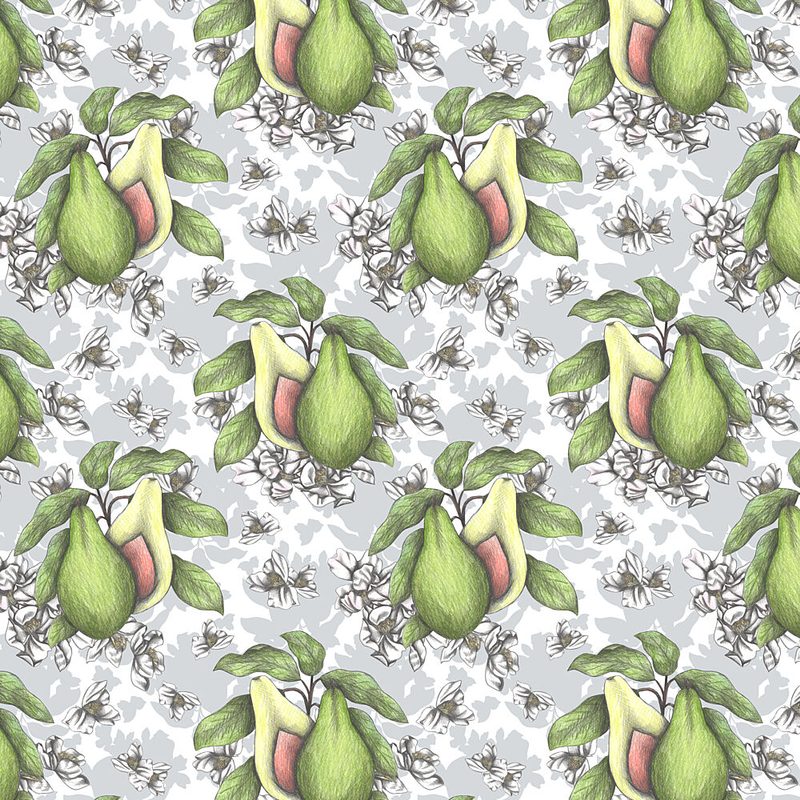 Botanical Pear Pattern art print by Cecilia Battaini for $57.95 CAD