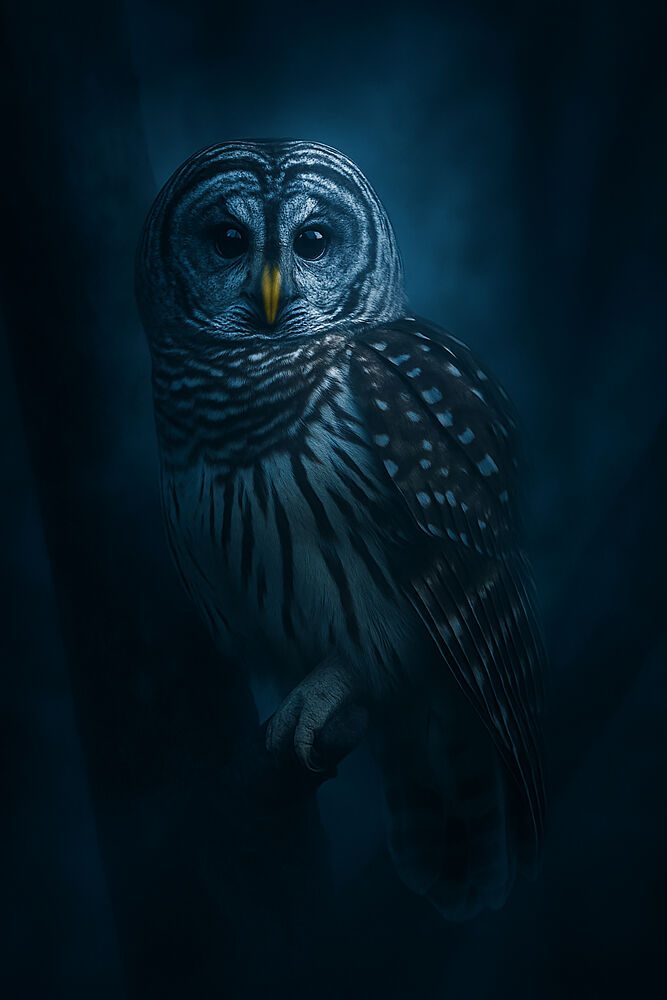 Mysterious Forest Owl art print by Chunying Yin for $57.95 CAD