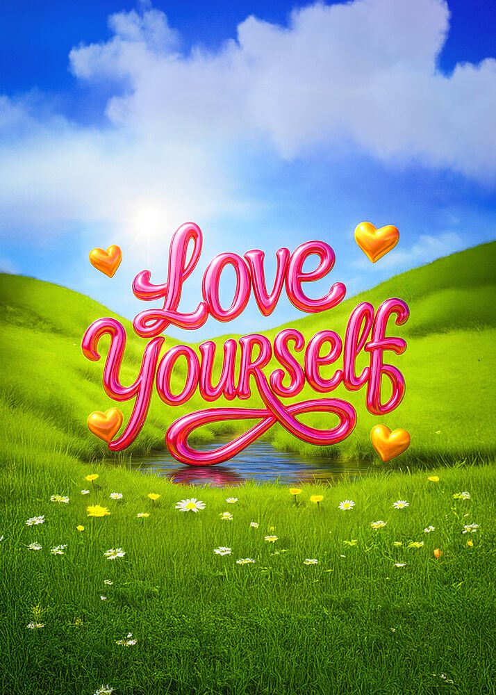 Love Yourself Meadow Hearts art print by Ritvik Takkar for $57.95 CAD