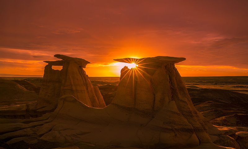 Dramatic Desert Sunset art print by Mike He for $57.95 CAD
