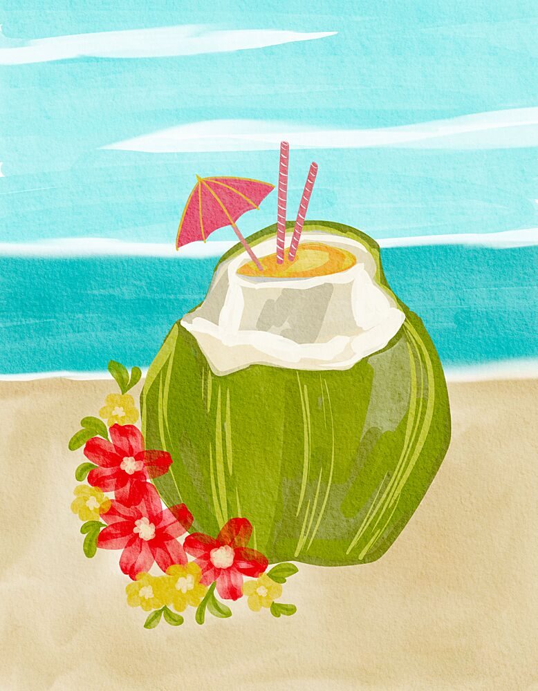 Tropical Coconut Drink art print by Nikita Jariwala for $57.95 CAD