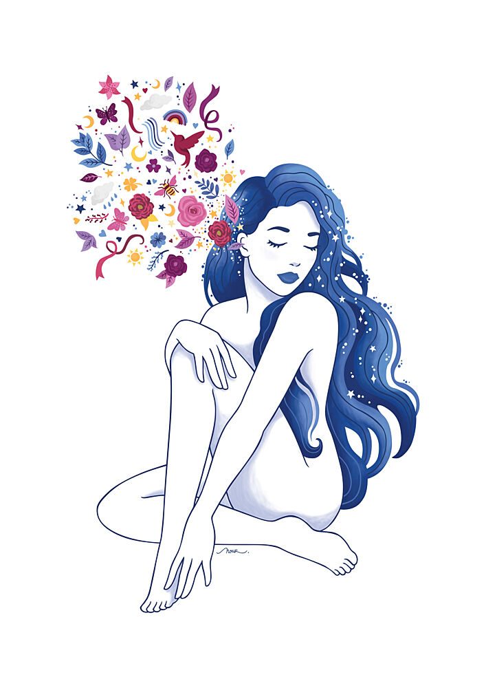 Dreaming Womans Mind art print by Nour Tohme for $57.95 CAD