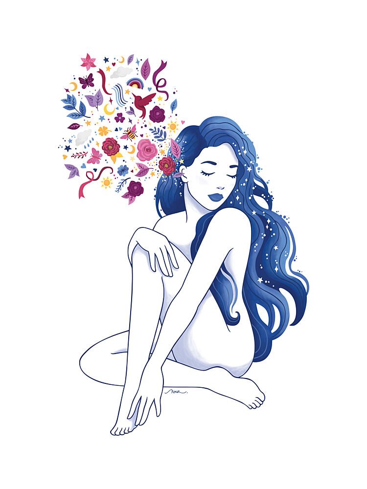 Starry Blue Imagination art print by Nour Tohme for $57.95 CAD