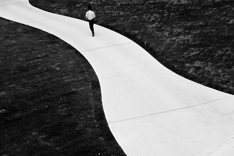 Solitary Runner Winding Path art print by Kazuhiro Komai for $57.95 CAD