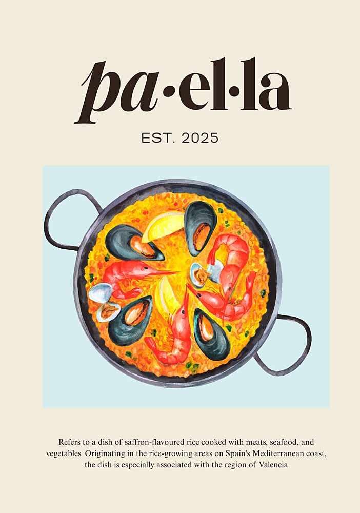 Traditional Seafood Paella art print by Elizabeth C for $57.95 CAD