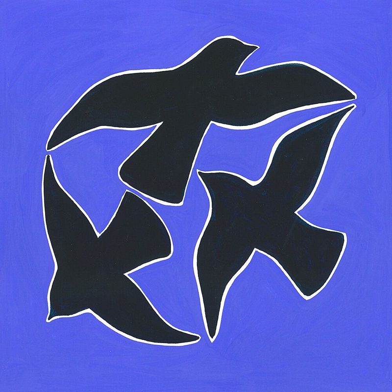 Black Birds on Blue art print by Isabelle Brent for $57.95 CAD