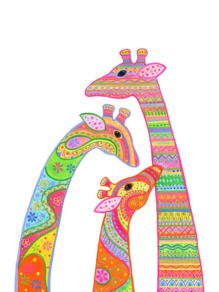 Patterned Giraffes art print by Isabelle Brent for $57.95 CAD