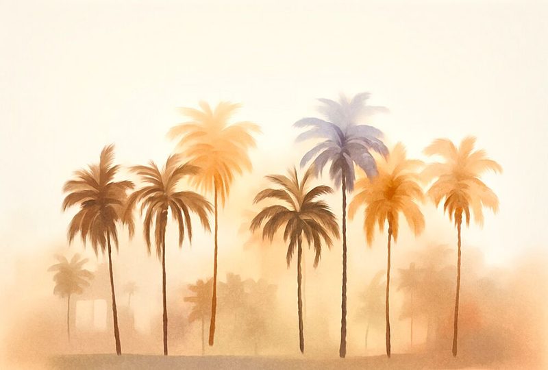 Misty Tropical Palms art print by Andrea Haase for $57.95 CAD