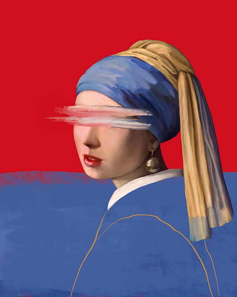 Modern Pearl Portrait art print by Dotz and Cats for $57.95 CAD