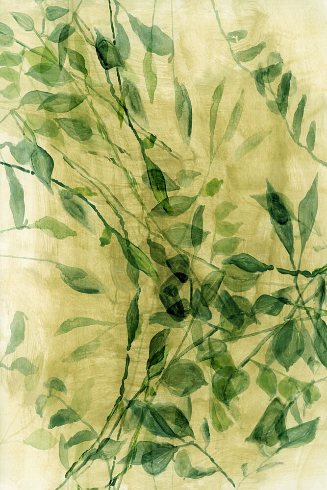 Green Watercolor Leaves art print by Cartissi for $57.95 CAD