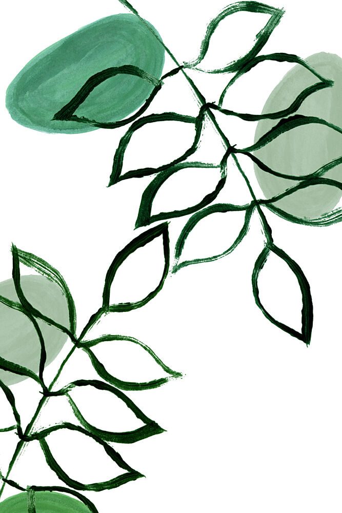 Organic Green Leaves art print by Cartissi for $57.95 CAD
