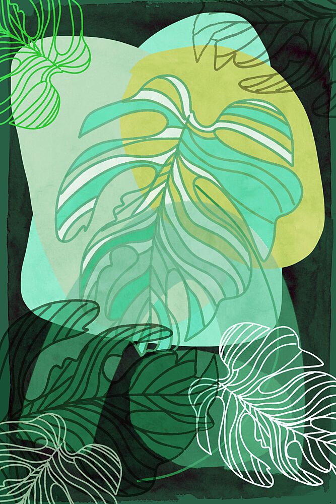 Green Organic Monstera art print by Cartissi for $57.95 CAD
