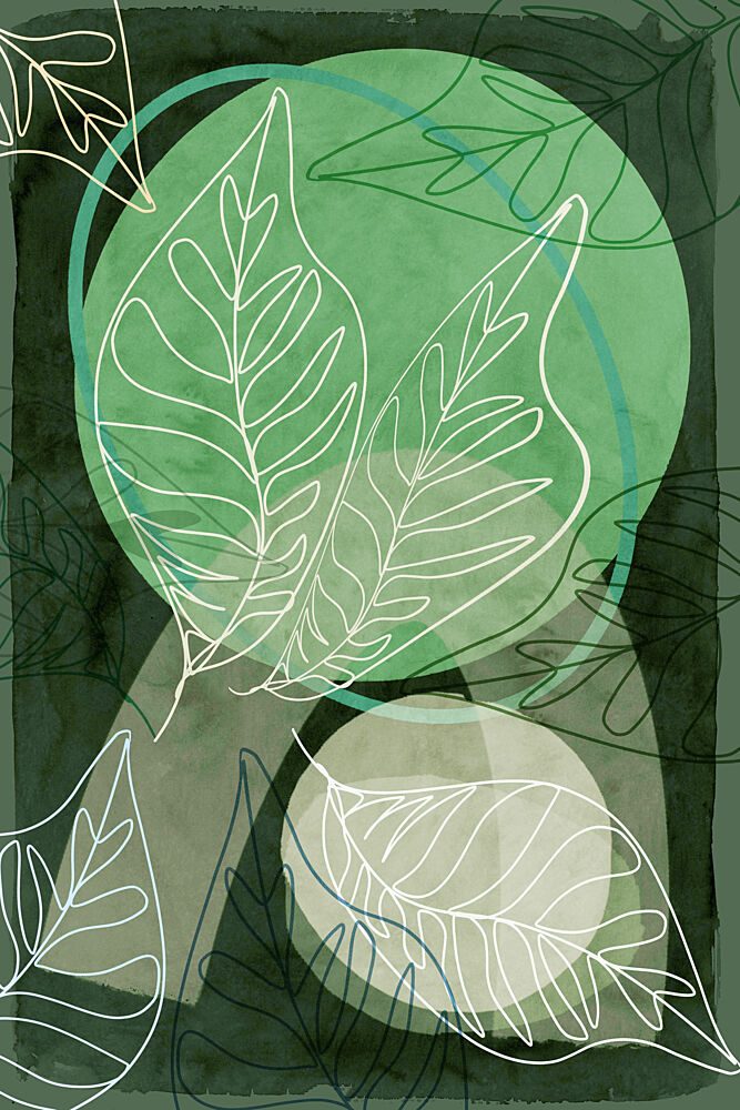 Abstract Green Leaves art print by Cartissi for $57.95 CAD