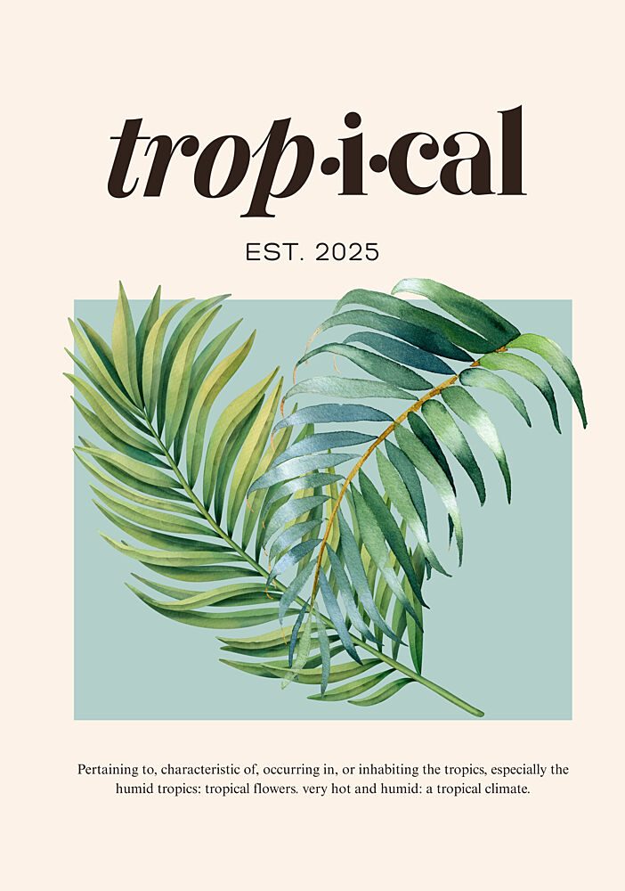 Watercolor Tropical Leaves art print by Elizabeth C for $57.95 CAD