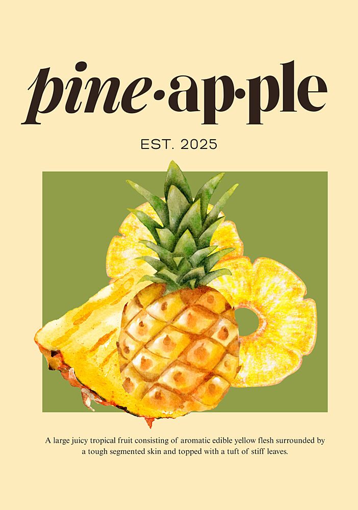 Vibrant Pineapple Tropical Aesthetic Art Print art print by Elizabeth C for $57.95 CAD