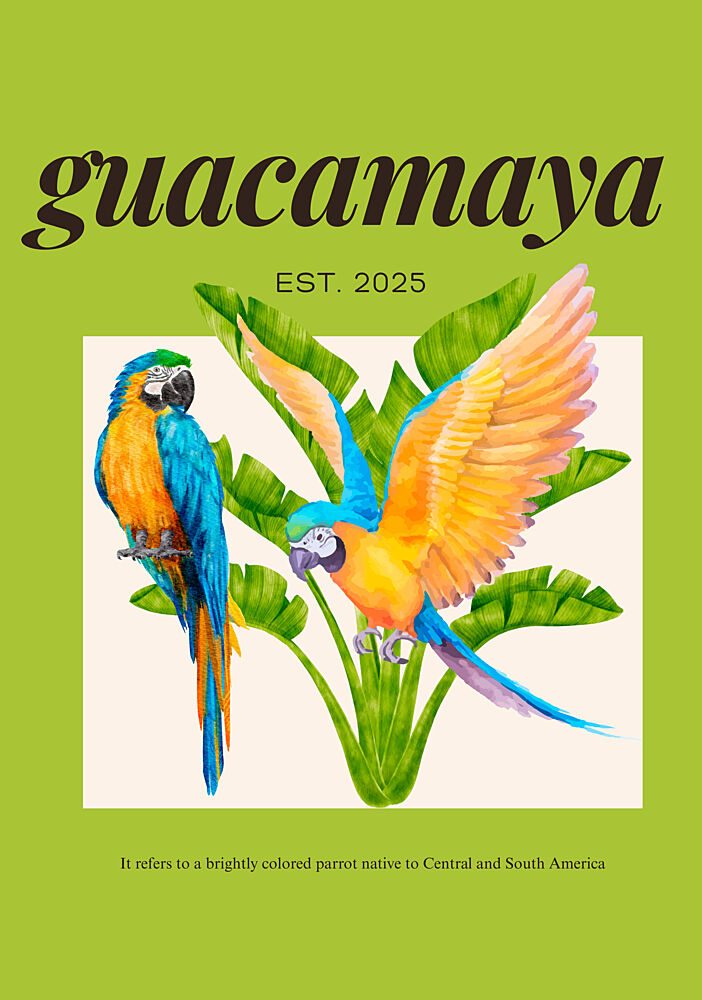 Vibrant Tropical Macaws art print by Elizabeth C for $57.95 CAD