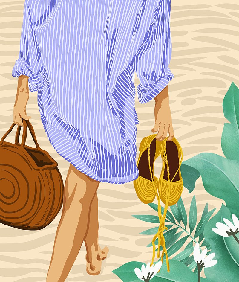 Barefoot Beach Stroll art print by Uma Gokhale for $57.95 CAD