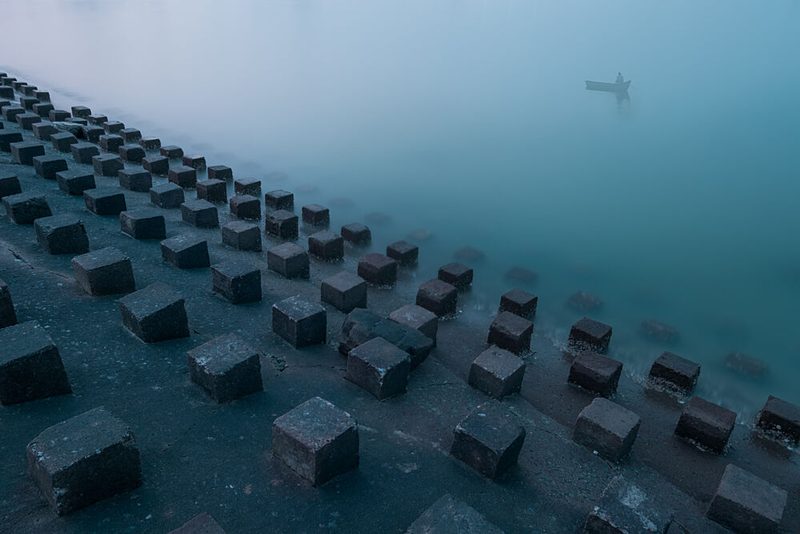 Misty Water Geometry art print by Bingo Z for $57.95 CAD