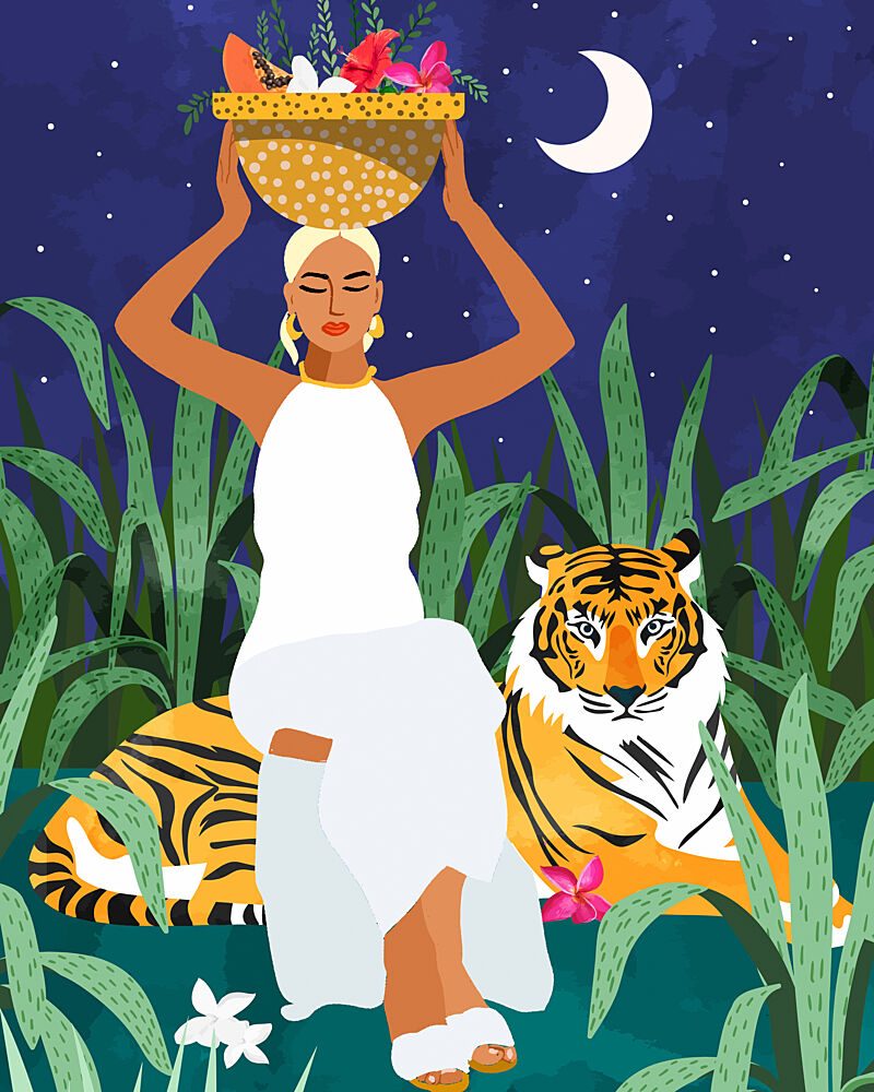 Jungle Night Goddess art print by Uma Gokhale for $57.95 CAD