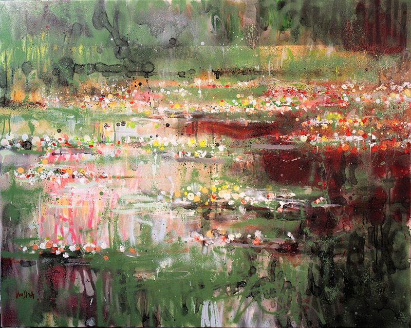 Vibrant Water Lilies Pond art print by Wayne Sleeth for $57.95 CAD