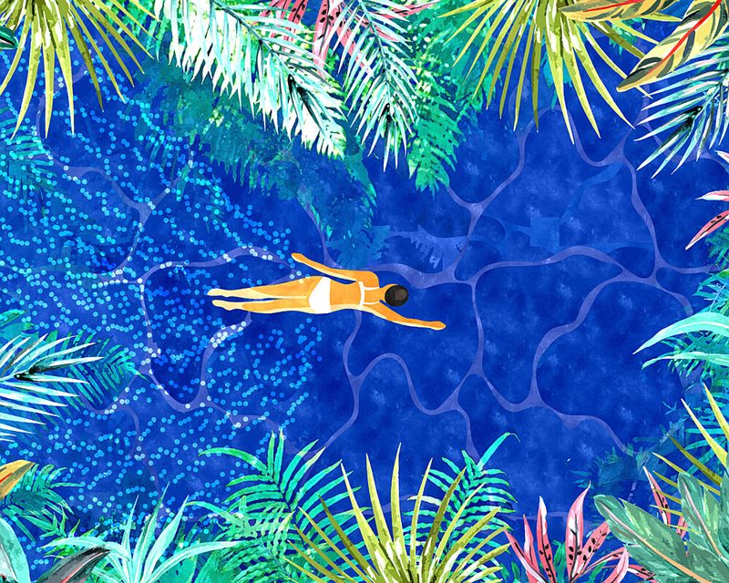 Summer Swim in Paradise art print by Uma Gokhale for $57.95 CAD
