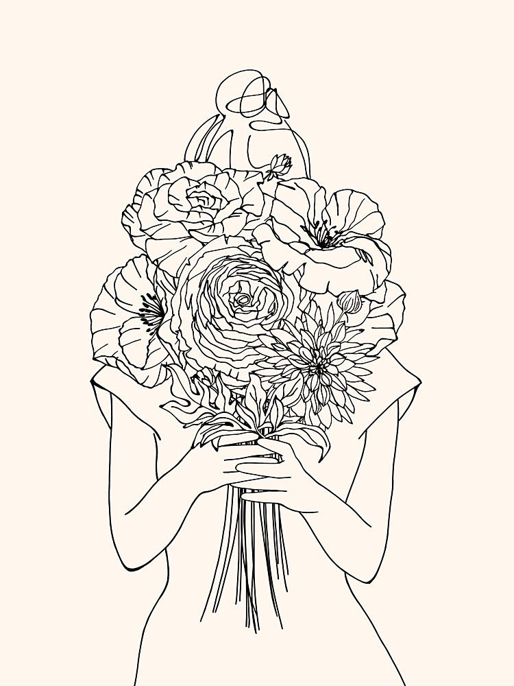 Floral Embrace art print by Dotz and Cats for $57.95 CAD