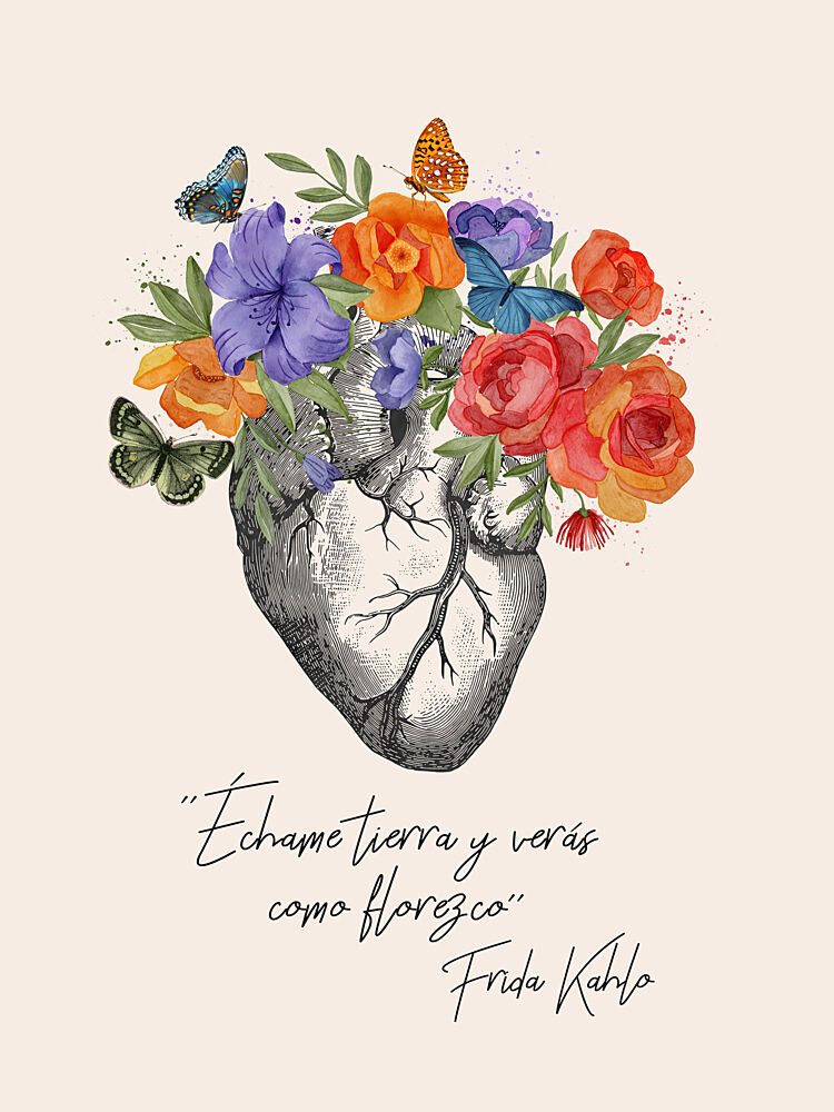 Blooming Heart Inspirational Quote art print by Dotz and Cats for $57.95 CAD