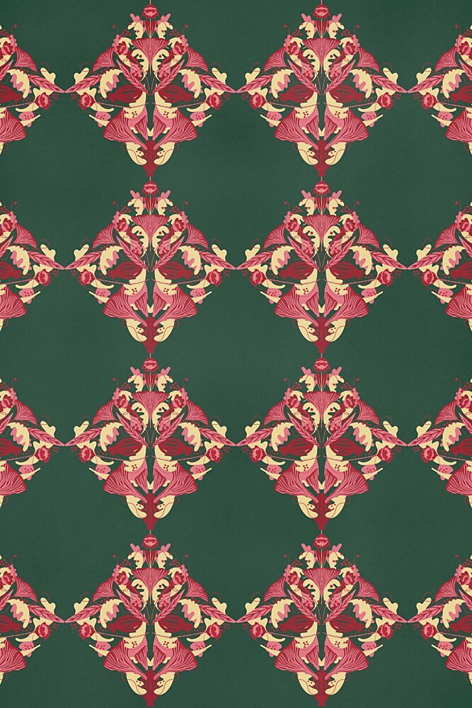 Ornate Crimson Foliage art print by Mela Patterns for $57.95 CAD