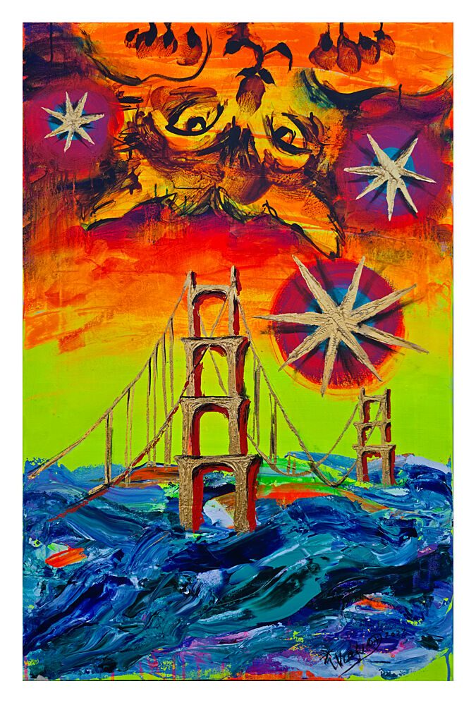 Vibrant Golden Gate Myth art print by Kanat Ibragimov for $57.95 CAD