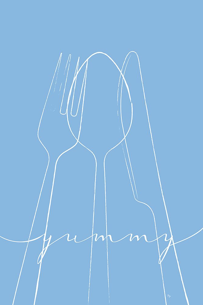 Blue Yummy Cutlery art print by Martina for $57.95 CAD