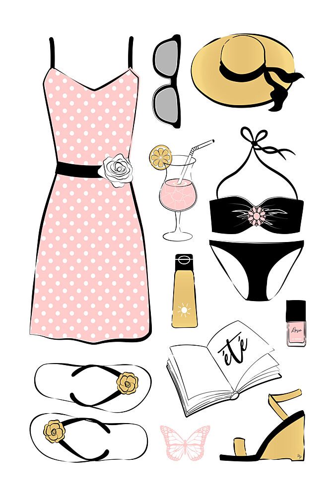 Summer Vacation Essentials art print by Martina for $57.95 CAD