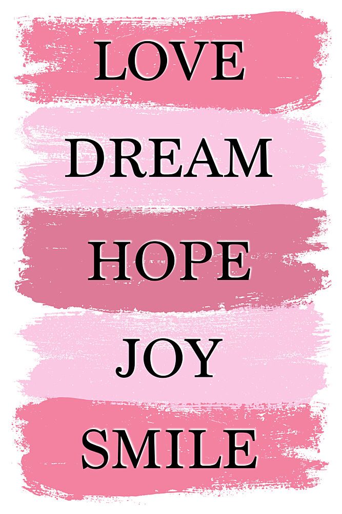 Pink Inspirational Words art print by Martina for $57.95 CAD